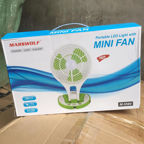 Quạt sạc điện kiêm đèn pin Mini Fan M-5580
