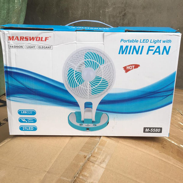 Quạt sạc điện kiêm đèn pin Mini Fan M-5580