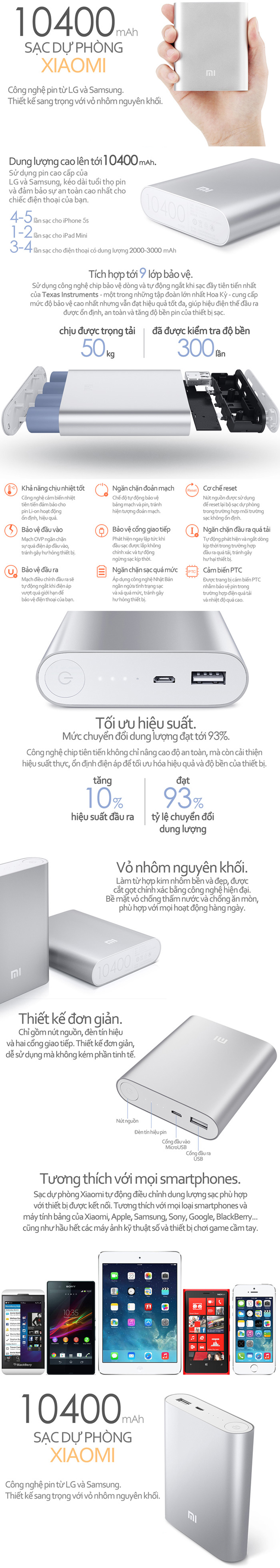 pin dự phòng xiaomi 10400mah