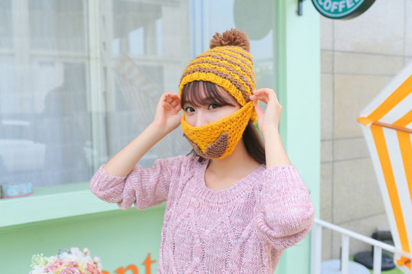 Set mũ len kèm khẩu trang cho bạn gái