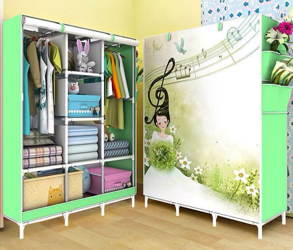 Tủ vải đựng quần áo 3d 3 buồng 8 ngăn mẫu mới
