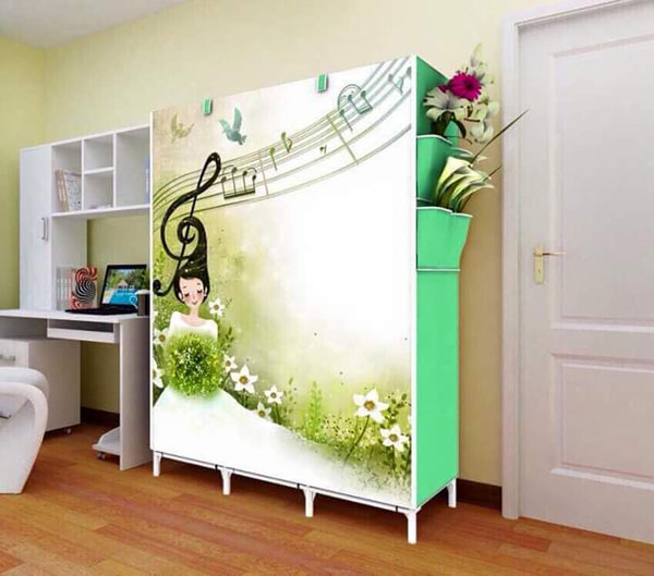 Tủ vải đựng quần áo 3d 3 buồng 8 ngăn mẫu mới