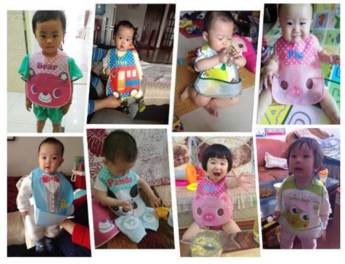 Yếm vải nhựa ăn dặm cho bé