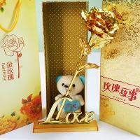 Hoa hồng mạ vàng 24k chữ love
