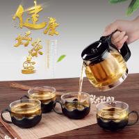 Bộ ấm pha trà thủy tinh có lưới lọc cao cấp