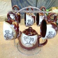 Bộ bình tách trà Coffee Set bằng gốm sứ